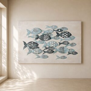 Cuadro Pescando Atunes | Cuadro pintado a mano para salón | Home Original
